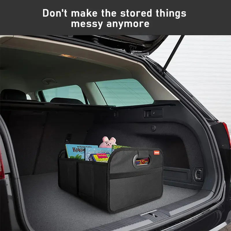 Large Collapsible Trunk Storage Box with Multi Pockets Black