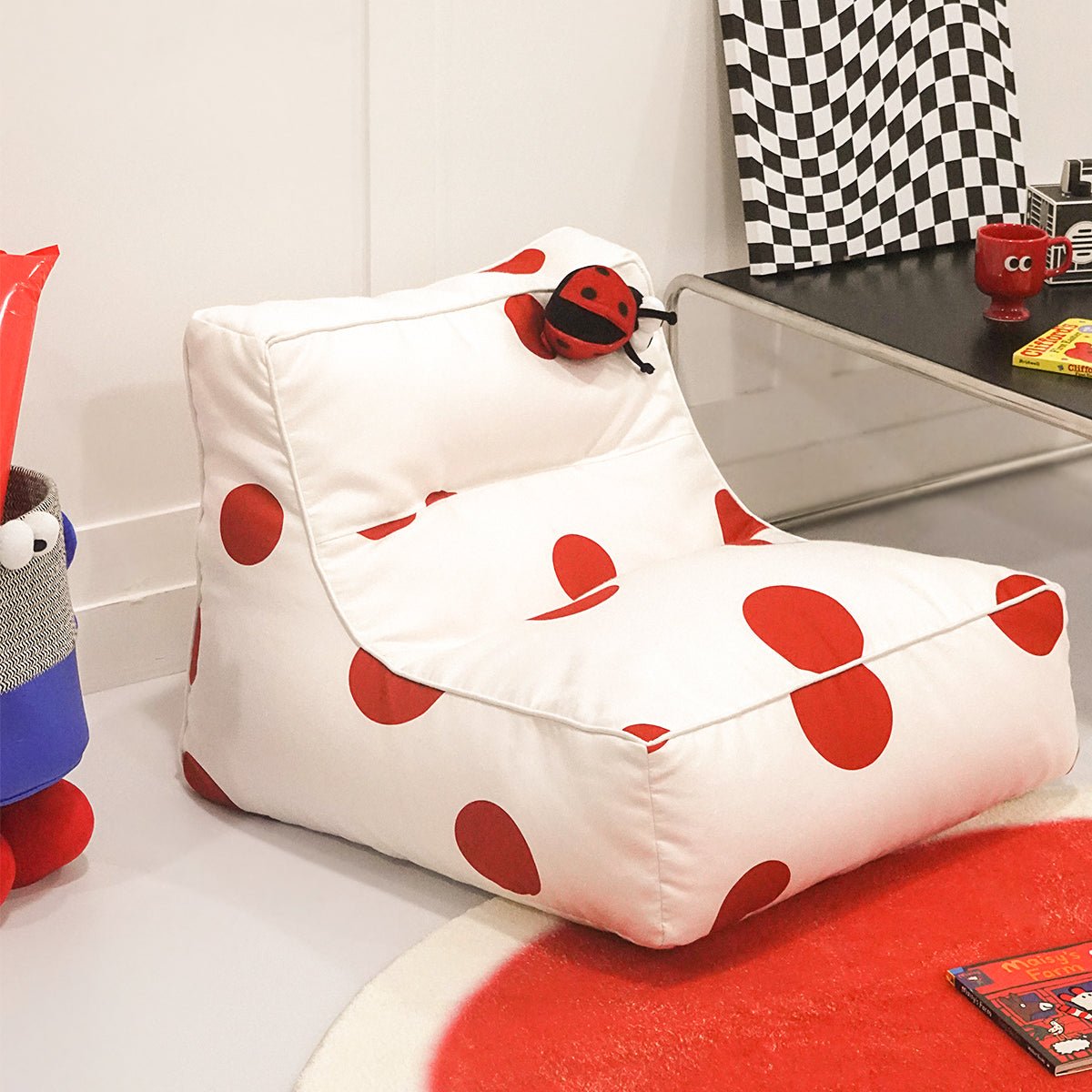 Polka Dot Lady Bug Bean Bag Chair